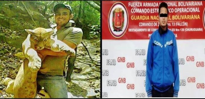 Yandri Oberti Álvarez cazó y asesinó a un puma para posteriormente subirlo a las redes sociales. Foto: cortesía GN.